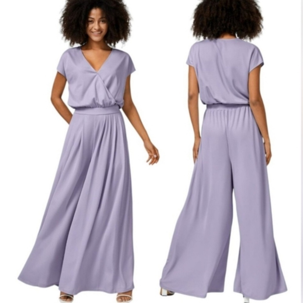 Halara Jumpsuit Purple Wide Leg Comfort Cotton L
